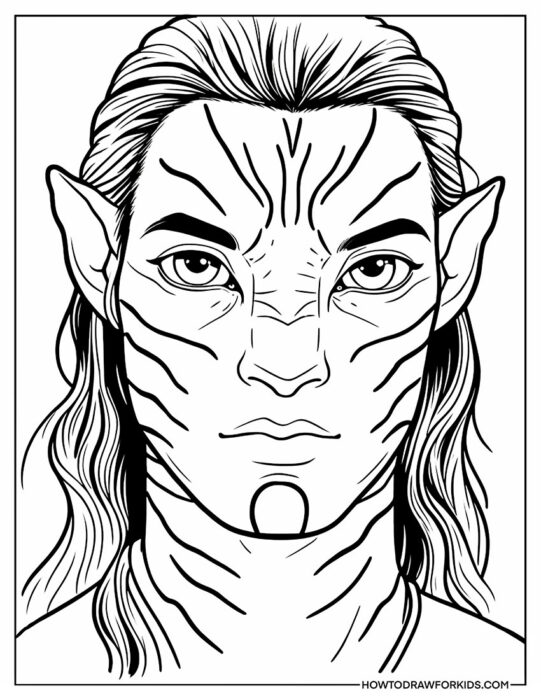 Detailed Avatar Portrait for Coloring