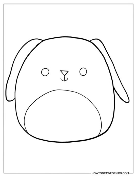 Easy Dog Squishmallow Coloring Page Free