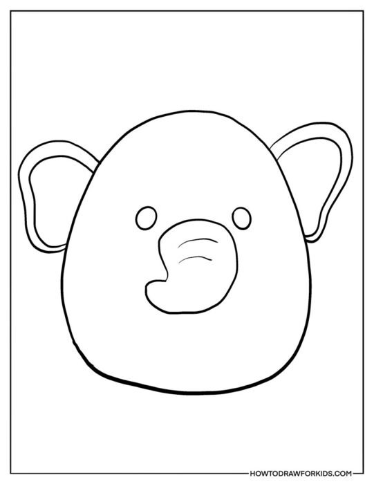 Easy Elephant Squishmallow to Coloring