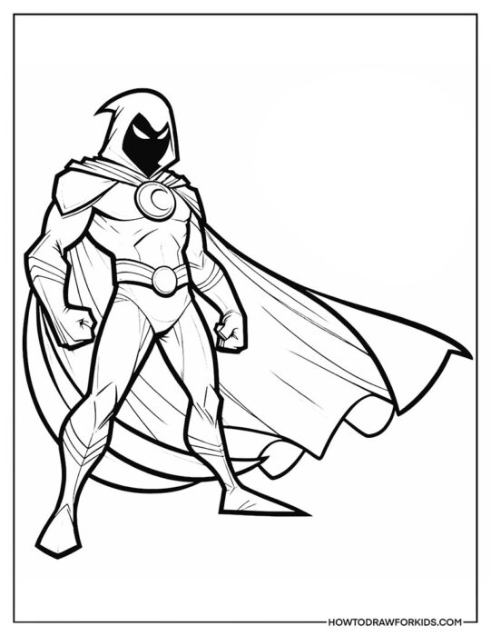 Easy Moon Knight Coloring Sheet