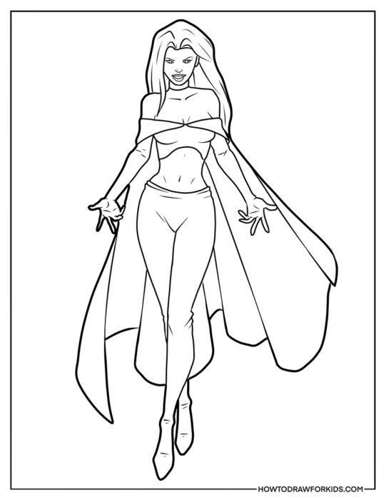Emma Frost from X-Men Coloring Sheet