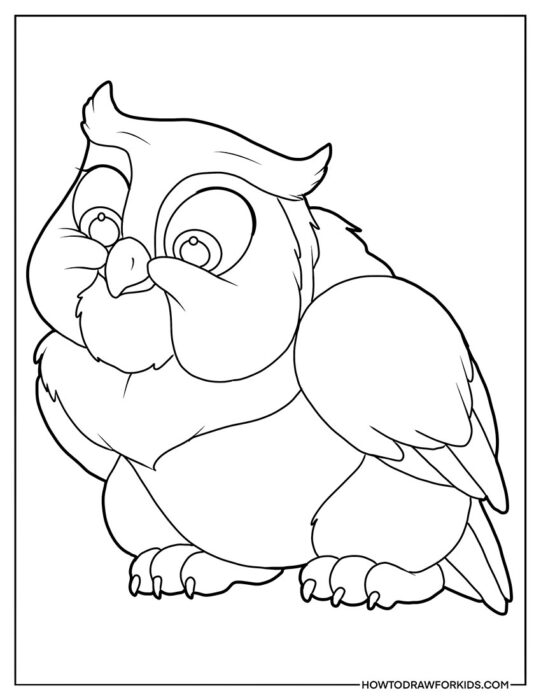 Friend Owl from Bambi Coloring Sheet