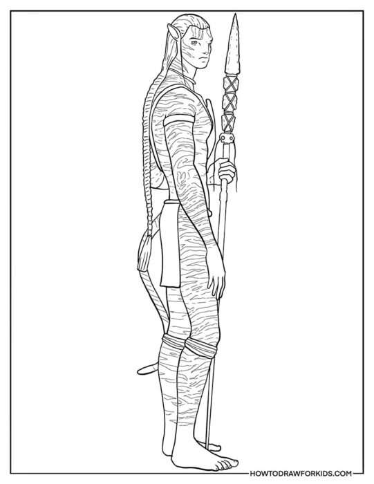 Jake Sully Avatar the Movie Coloring Page