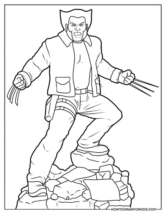 Logan at the Moment of Battle Coloring Page