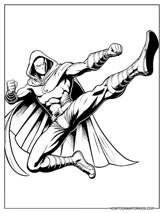 Moon Knight Coloring Page Free