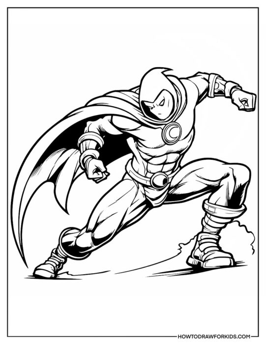 Moon Knight Coloring Page with Motion Effect