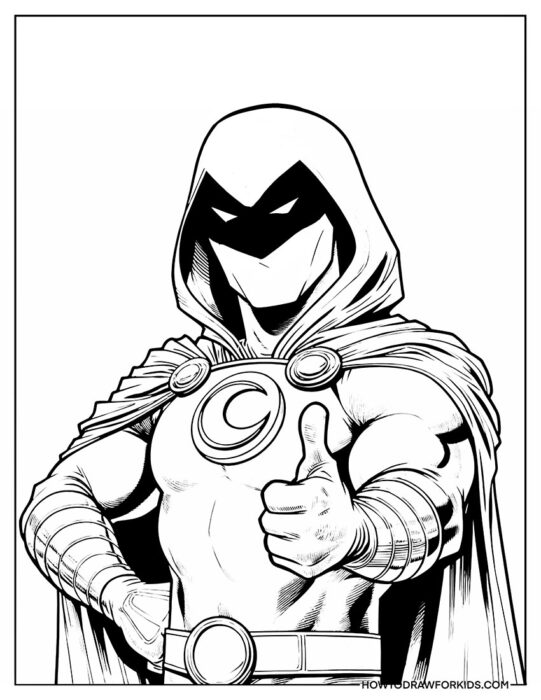 Moon Knight Giving Thumbs Up Coloring Page