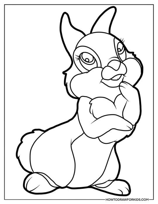 Mrs. Bunny from Bambi Coloring to Printing
