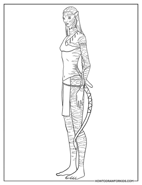 Neytiri From Avatar Coloring Page