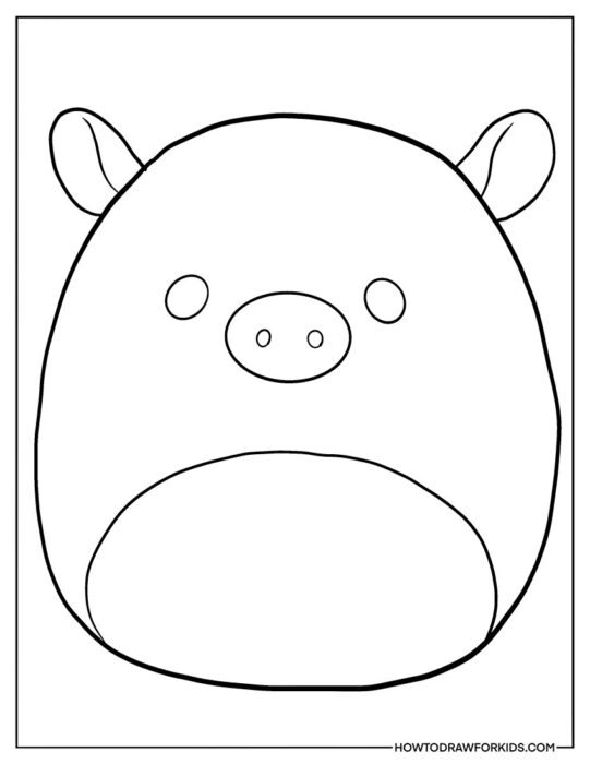 Pig Squishmallow Coloring Page