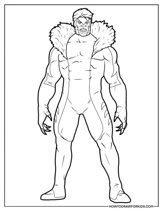 Sabretooth from X-Men Coloring PDF