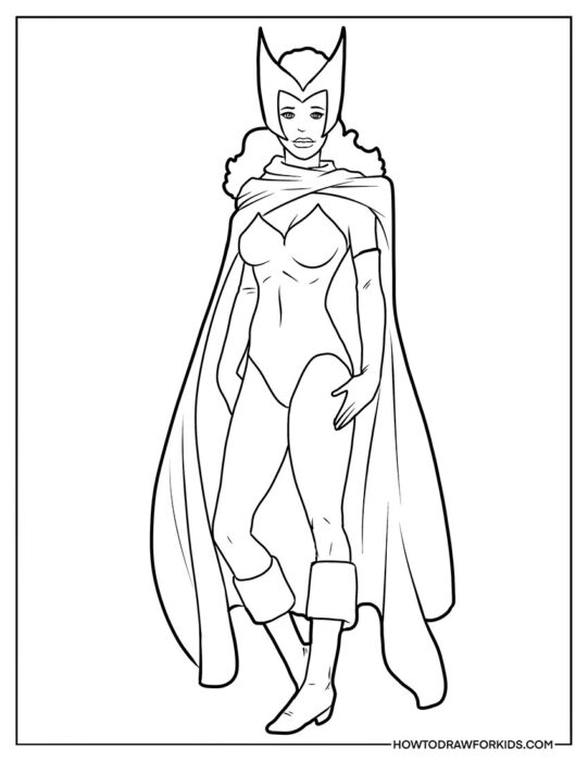 Scarlet Witch Coloring Page Printable PDF