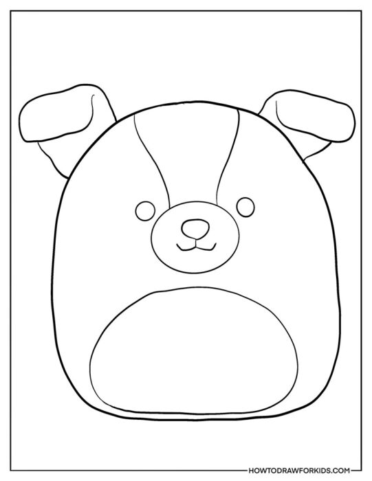 Simple Dog Squishmallow to Coloring