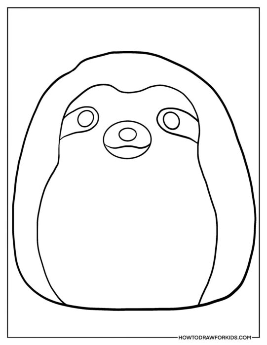 Sloth Squishmallow Coloring Book for Kids