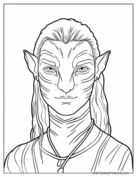 Smiling Avatar Character for Coloring