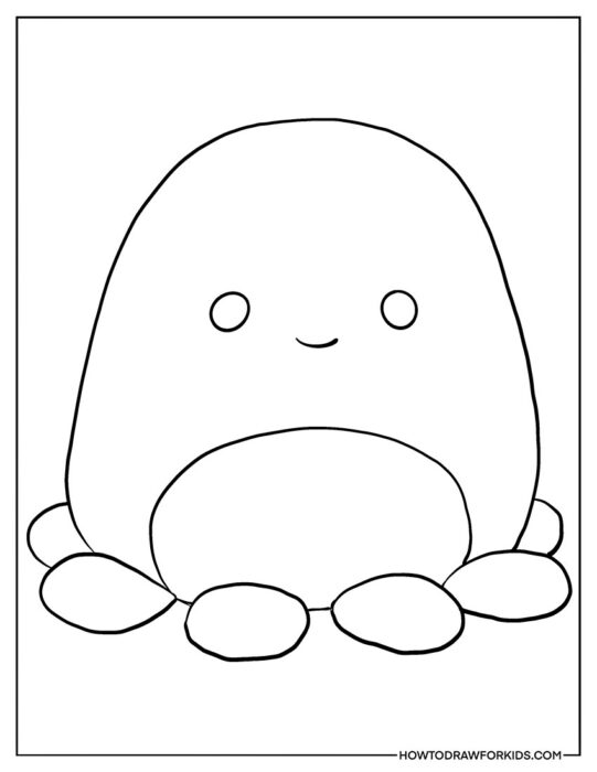 Squishmallow Octopus Outline for Coloring
