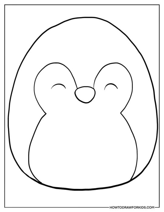 Squishmallow Penguin Coloring Sheet for Kids