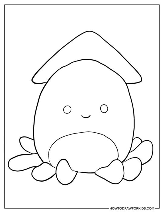 Squishmallow Squid Coloring Sheet
