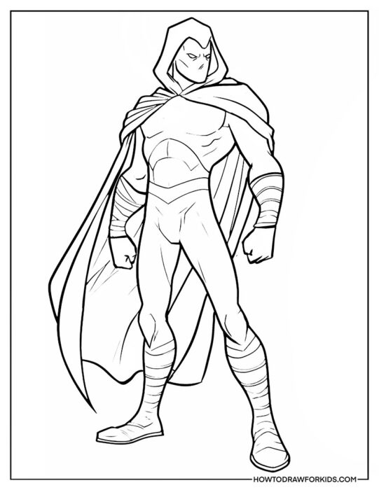 Strong Moon Knight Full Height Coloring Page Printable