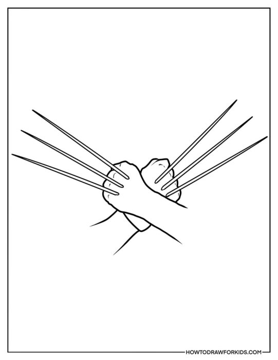 The Power of Wolverine's Spiked Fists Coloring Sheet