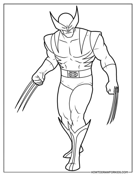 Wolverine from X-Men Coloring Book Printable