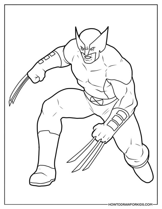 Wolverine from X-Men coloring page