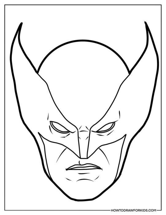 Wolverine's Face Coloring Page for Kids