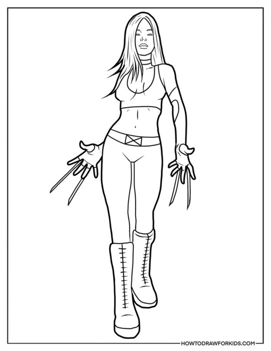 X-23 from X-Men Coloring Page for Kids