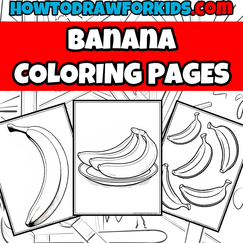 Banana Coloring Page for Kids