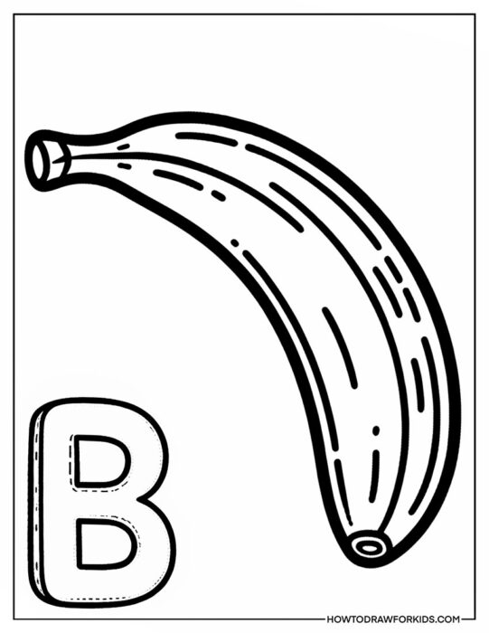 Banana Learning Template With Letter B