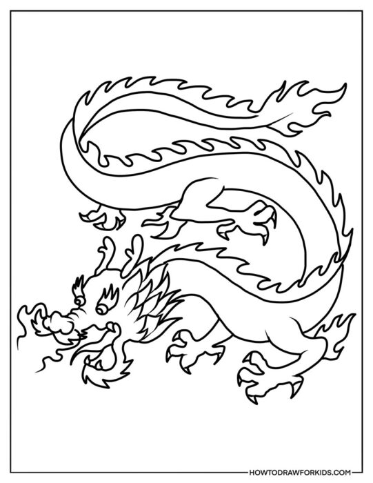 Chinese Dragon Coloring Page Free