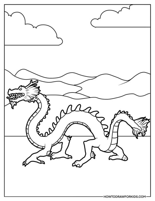 Chinese Dragon Coloring Page Free Printable