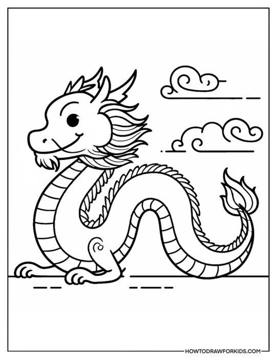 Chinese Dragon Coloring Page PDF