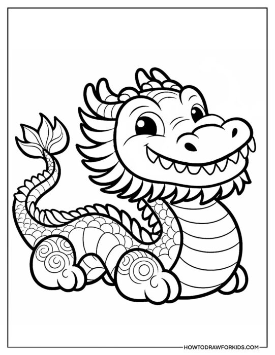Chinese Dragon Coloring Sheet Free