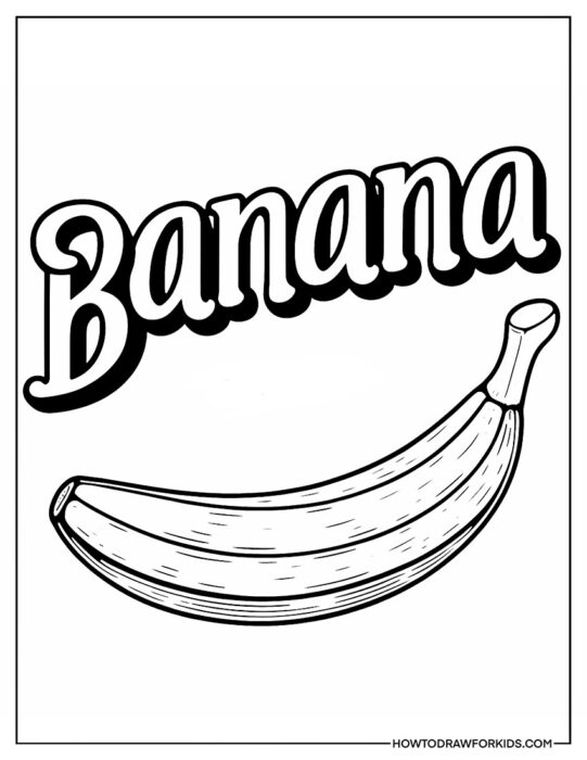 Coloring Page With the Inscription Banana