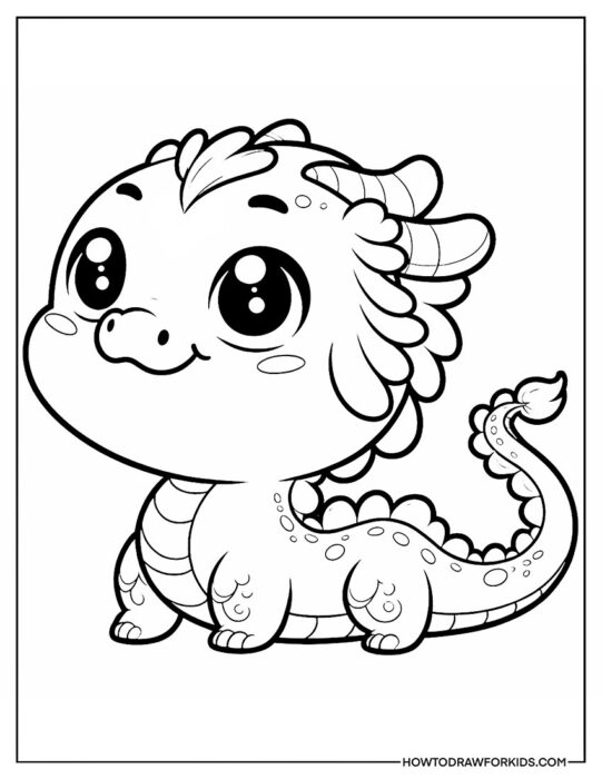 Cute Chinese Dragon Coloring Page
