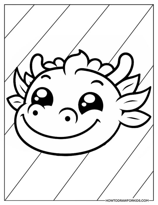 Cute Chinese Dragon Face Coloring Printable