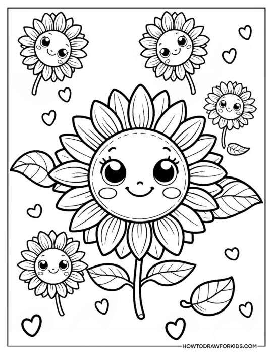 Cute Sunflower Coloring Sheet