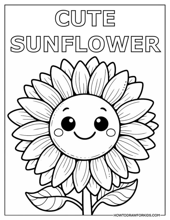 Cute Sunflower to Color