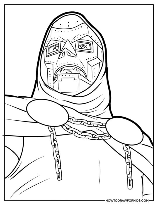 Doctor Doom from Fantastic Four Coloring