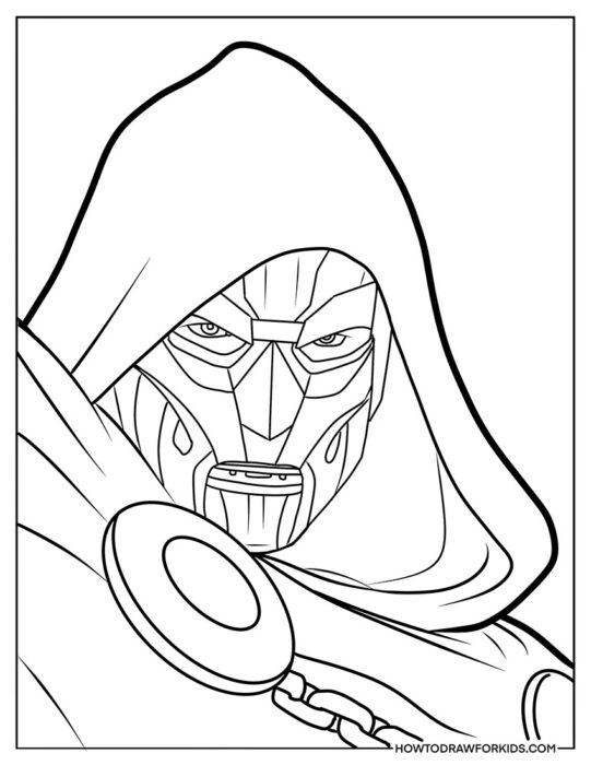 Doctor Doom's Face Coloring Page