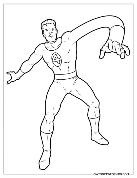Dr. Reed Richards from Fantastic Four Coloring Sheet