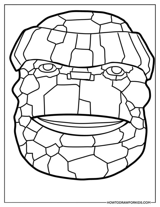 Face of the Thing from Fantastic Four ColorinG