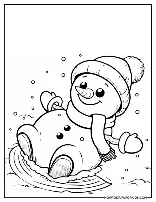 Happy Little Snowman Coloring Page
