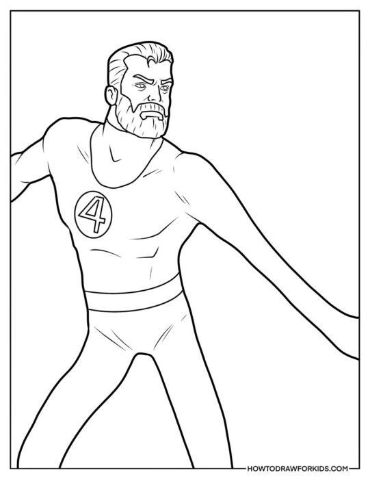 Mister Fantastic at Half Height Coloring PDF