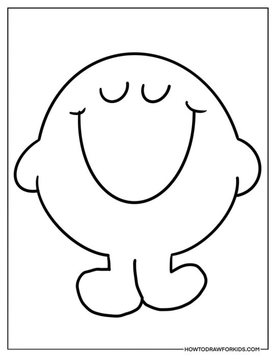 Mr.Happy from Mr.Men Coloring Printable