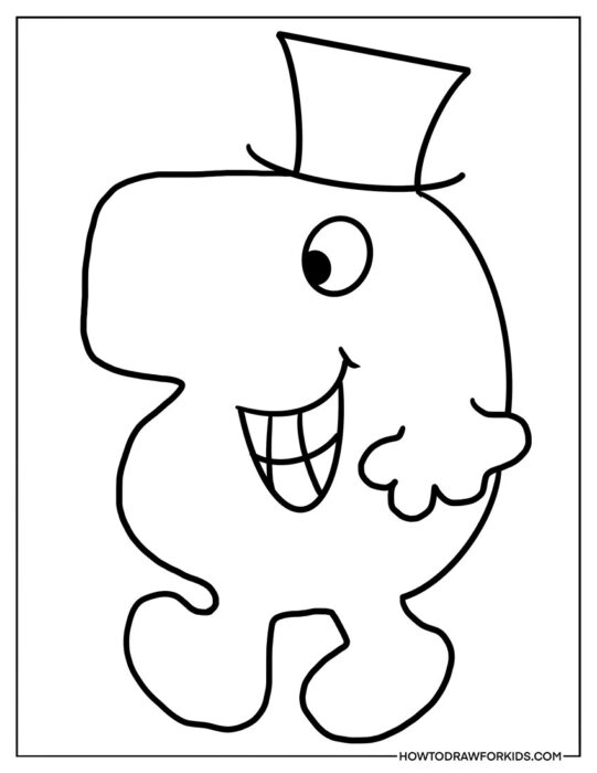 Mr.Snooty from Mr.Men Coloring Sheet for Kids