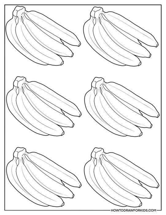 Several Bunches of Bananas Coloring Page