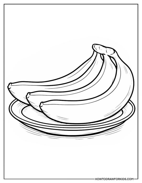 Simple Banana Coloring Sheet