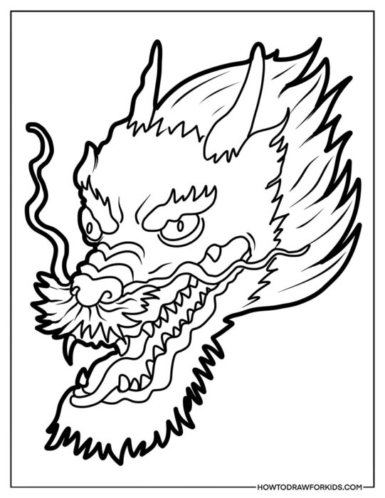 Simple Chinese Dragon Coloring Page